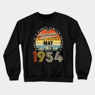 Awesome Since May 1954 Vintage 69th Birthday Crewneck Sweatshirt